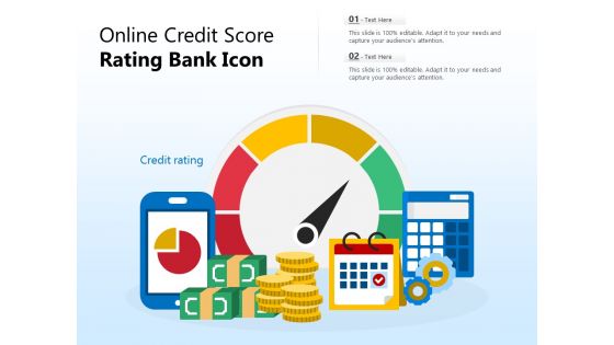 Online credit score rating bank icon