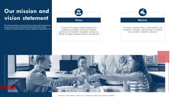 Our Mission And Vision Statement Website Design Company Profile Ppt Icon Graphic Images