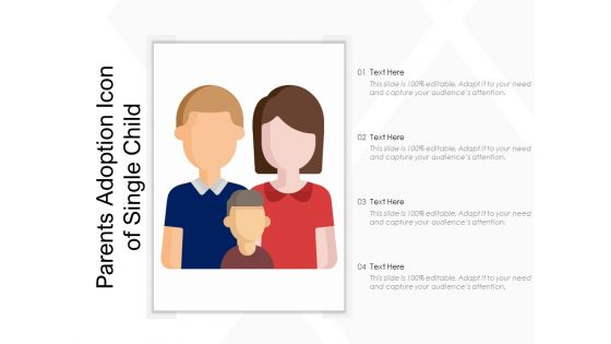 Parents adoption icon of single child