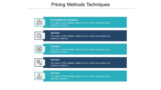 Pricing methods techniques ppt powerpoint presentation icon designs cpb