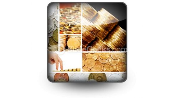 Gold And Old Coins PowerPoint Icon S  Presentation Themes and Graphics Slide01