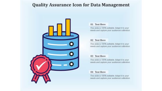 Quality assurance icon for data management