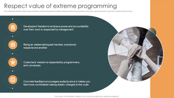Respect Value Of Extreme Programming XP Ppt Icon Graphics Template