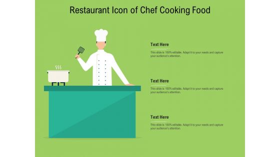 Restaurant icon of chef cooking food