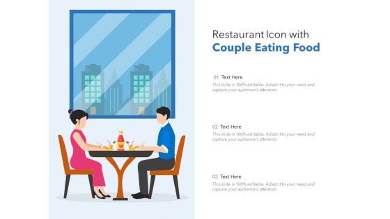 Restaurant icon with couple eating food