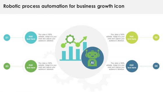 Robotic Process Automation For Business Growth Icon Ppt PowerPoint