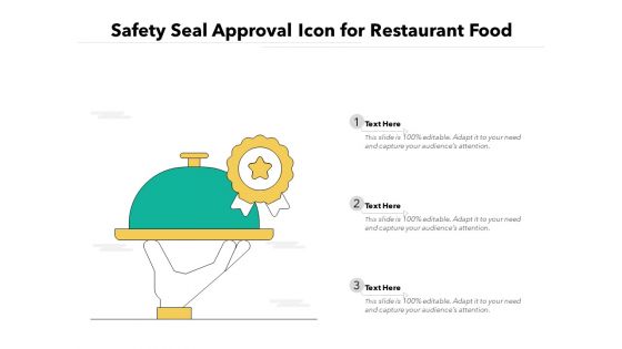 Safety seal approval icon for restaurant food