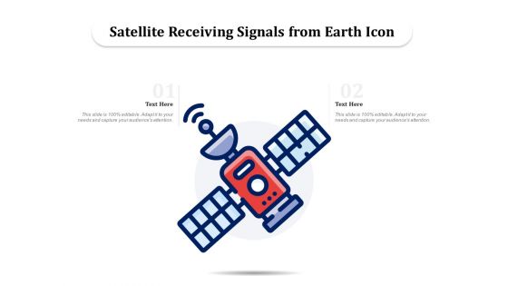 Satellite receiving signals from earth icon