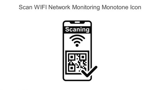Scan WIFI Network Monitoring Monotone Icon In Powerpoint Pptx Png And Editable Eps Format