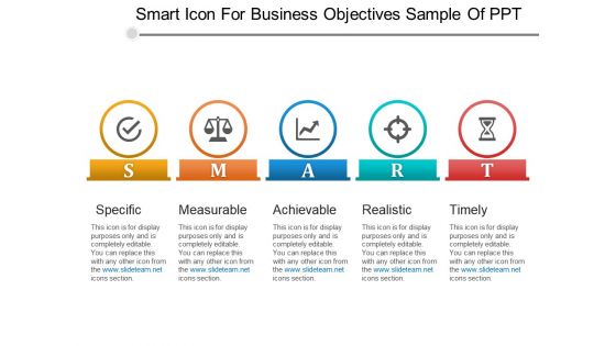 Smart icon for business objectives sample of ppt