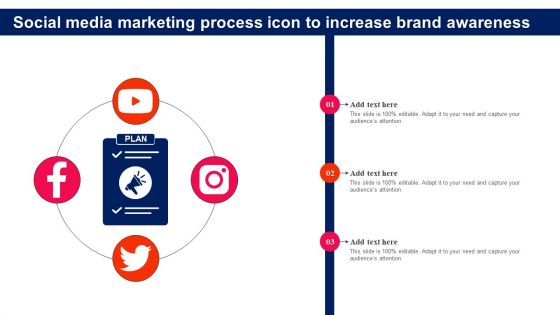 Social Media Marketing Process Icon To Increase Brand Awareness