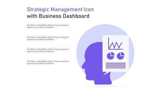Strategic management icon with business dashboard