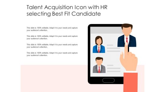 Talent acquisition icon with hr selecting best fit candidate