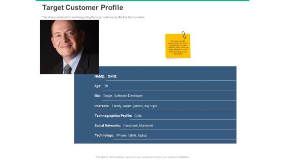 Target customer profile technology n43 ppt powerpoint presentation icon elements
