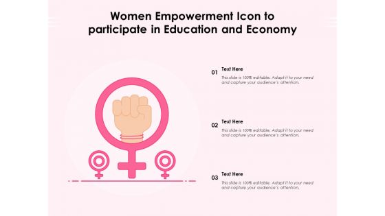 Women empowerment icon to participate in education and economy