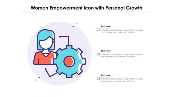 Women empowerment icon with personal growth